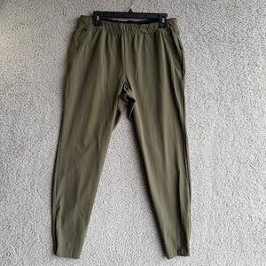 NOBULL Mens Lightweight Training Joggers Olive Green Tapered Gym Pants Size M